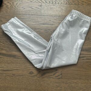 Dori Creations Silver Metallic Leggings Like New